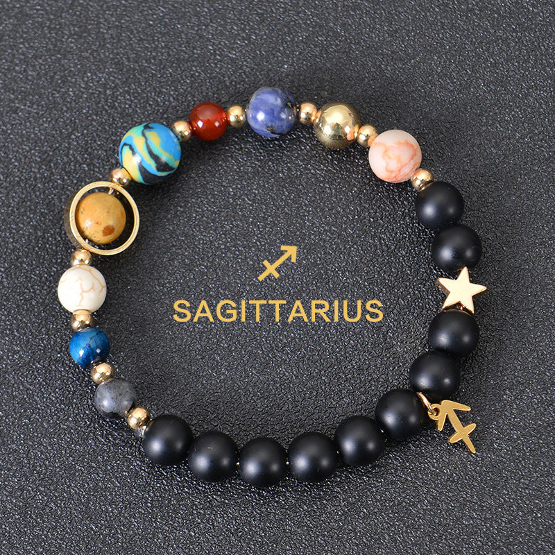 Eight Planets Twelve Constellations Bracelets Frosted Stone Beaded Bracelet