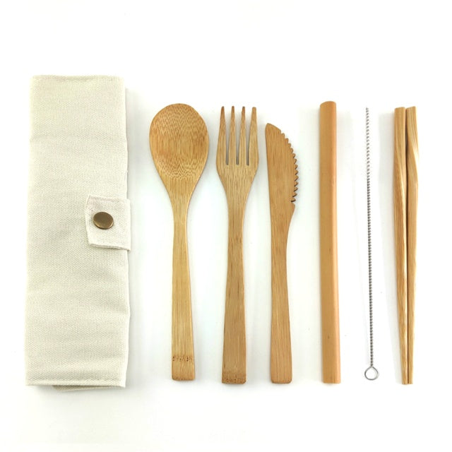 Bamboo cutlery set