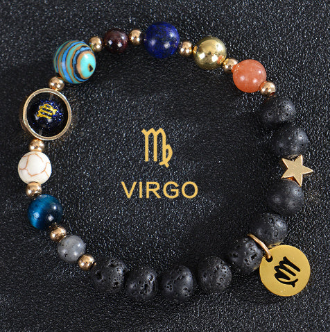 Eight Planets Twelve Constellations Bracelets Frosted Stone Beaded Bracelet