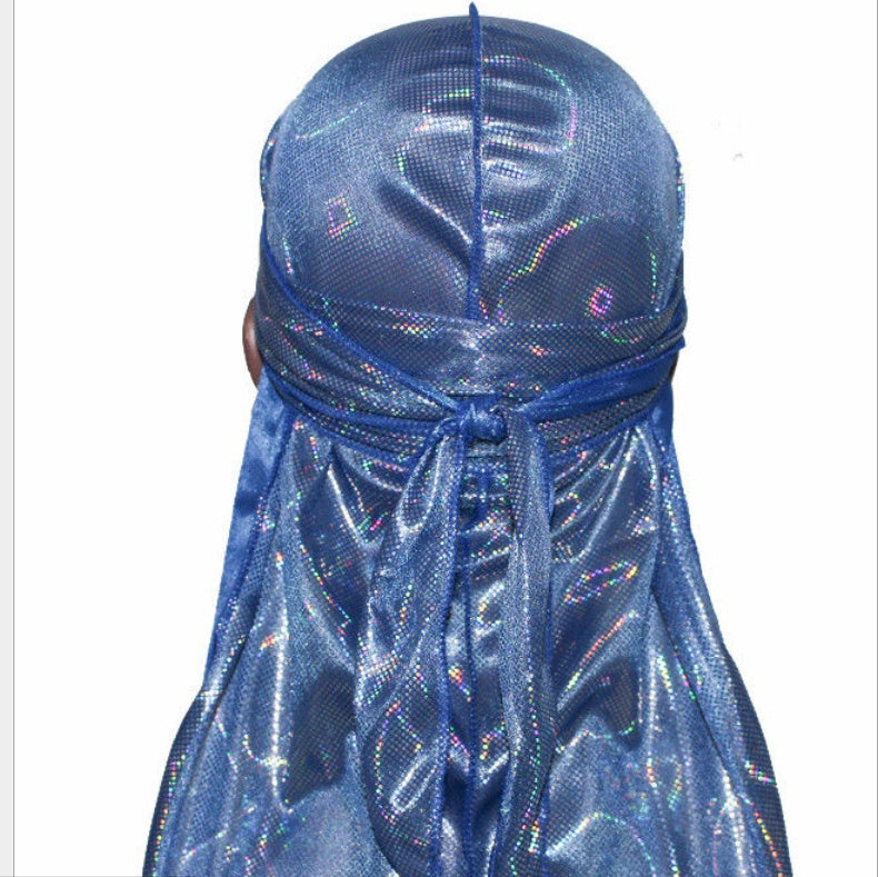 Colorful Sparkly Silky Durags Turban Bandanas Headwear