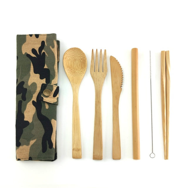 Bamboo cutlery set