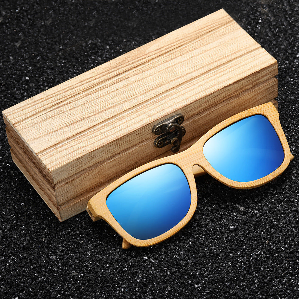 Polarized wooden sunglasses