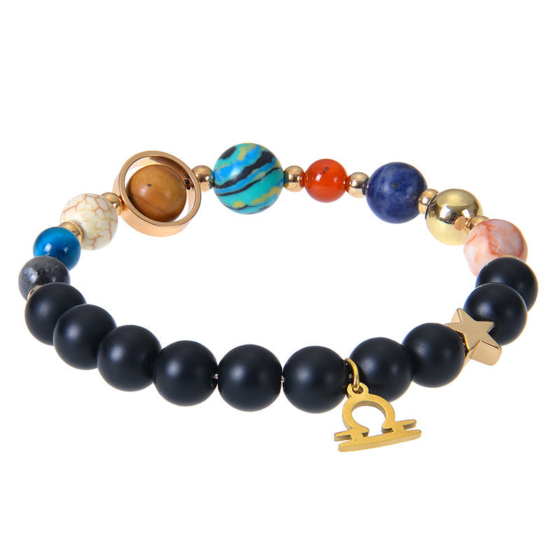 Eight Planets Twelve Constellations Bracelets Frosted Stone Beaded Bracelet