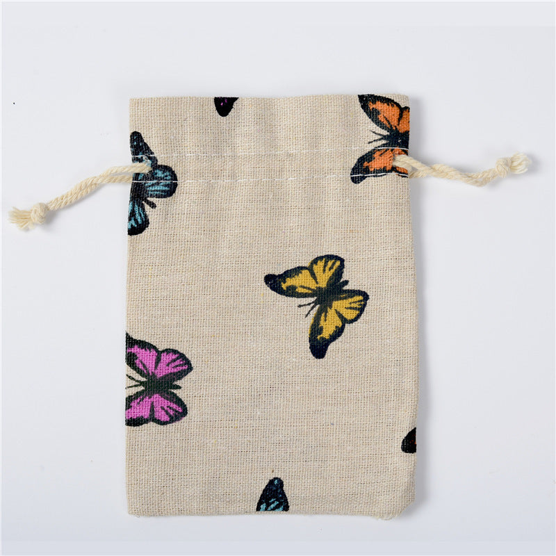 Anti-epidemic Printed Cotton And Linen  Drawstring Bag