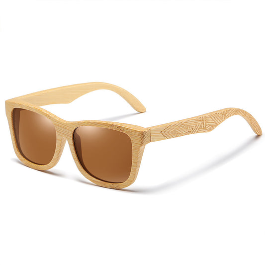 Polarized wooden sunglasses