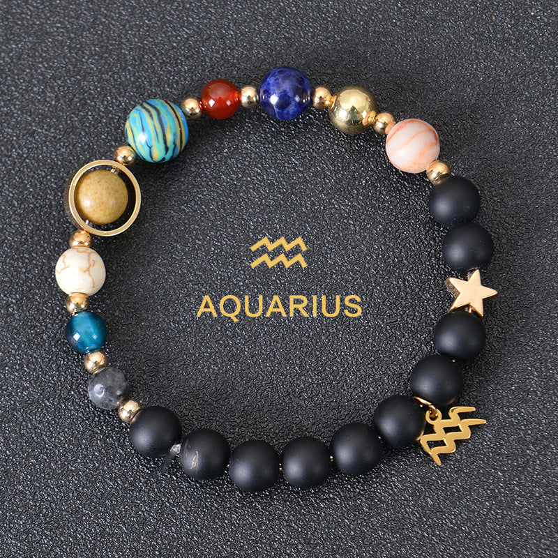 Eight Planets Twelve Constellations Bracelets Frosted Stone Beaded Bracelet