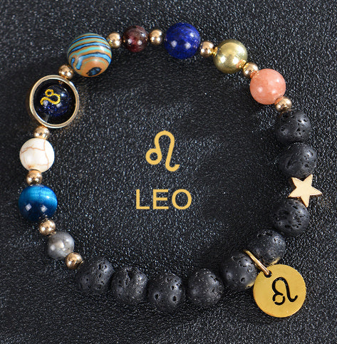 Eight Planets Twelve Constellations Bracelets Frosted Stone Beaded Bracelet