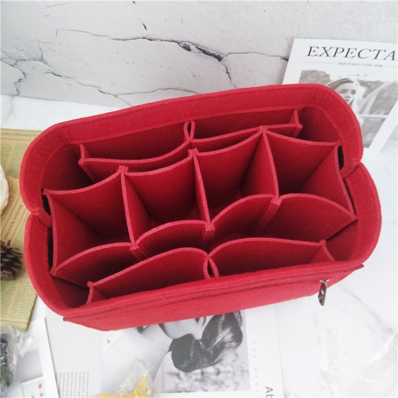 Women's Large Capacity Felt Multifunctional Cosmetic Storage Organizer Bag