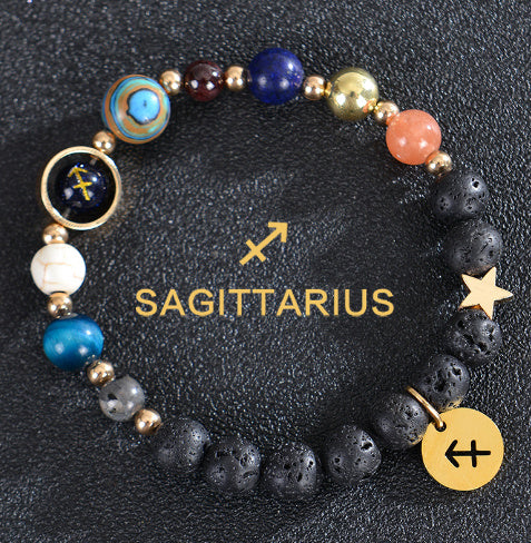 Eight Planets Twelve Constellations Bracelets Frosted Stone Beaded Bracelet